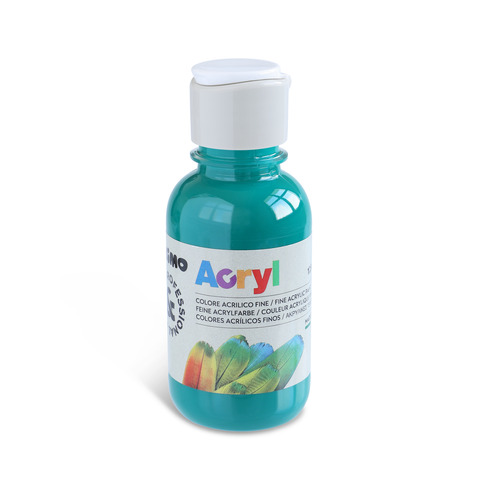 Colore acrilico Primo in bottiglia PET con tappo dosatore 125 ml – 641 verde smeraldo – 402TA125641
