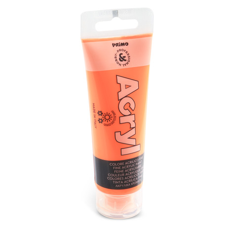 Colore acrilico Primo in bottiglia PET con tappo dosatore 75 ml – 250 arancio fluo – 420TAF75250
