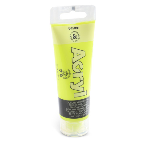Colore acrilico Primo in bottiglia PET con tappo dosatore 75 ml – 210 giallo fluo – 420TAF75210