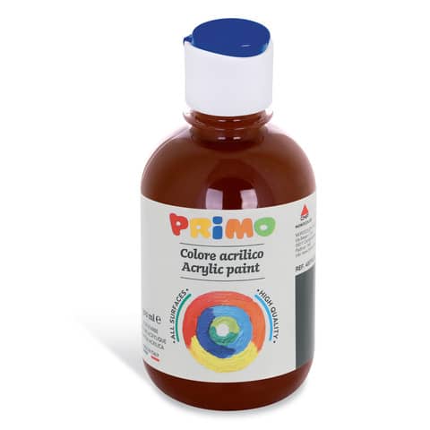 Colore acrilico Primo in bottiglia con tappo dosatore 300 ml – 740 terra di Siena bruciata 400TA300740