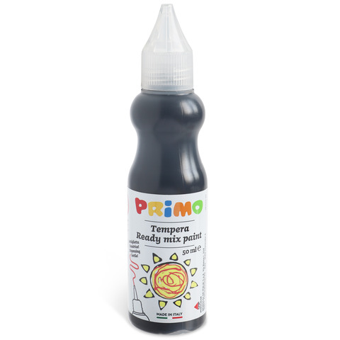 Tempera brillante Primo in bottiglia con becuccio 50 ml nero 2001BR50800