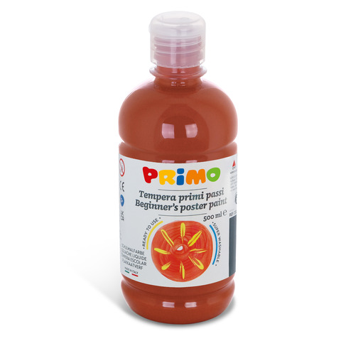 Tempera brillante in bottiglia in PET Primo Primi Passi 500 ml terra di Siena bruciata – 202BR500730