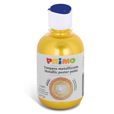 Tempera pronta metallizzata Primo con tappo misuratore 300 ml giallo 233TM300210