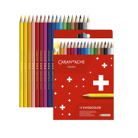 Matite colorate permanenti Carand’Ache Swisscolor in conf. da 18 colori assortiti – 1284818