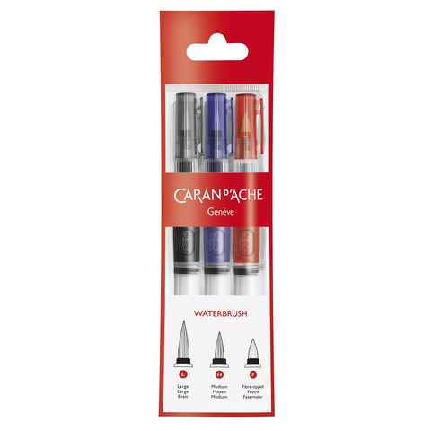Pennello con serbatoio Carand’Ache in conf. da 3 punte assortite 115303
