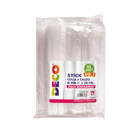 Colla a caldo Deco Ø 11 mm x 20 cm – conf. 50 Stick – T705A/1000