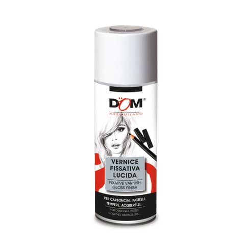 Vernice fissativa in spray DOM – effetto lucido – trasparente – 400 ml – 625