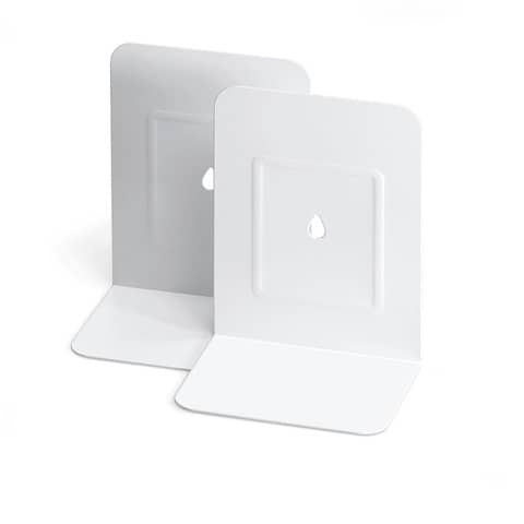 Reggilibri in metallo Lebez in conf. da 2 pezzi – bianco – 088-B