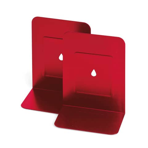 Reggilibri in metallo Lebez in conf. da 2 pezzi – rosso – 088-R