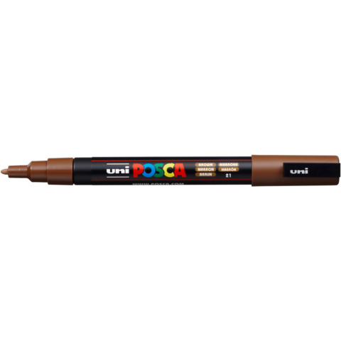 Marcatore a tempera POSCA Uni-Ball punta tonda 0,9-1,3 mm marrone M PC3M M