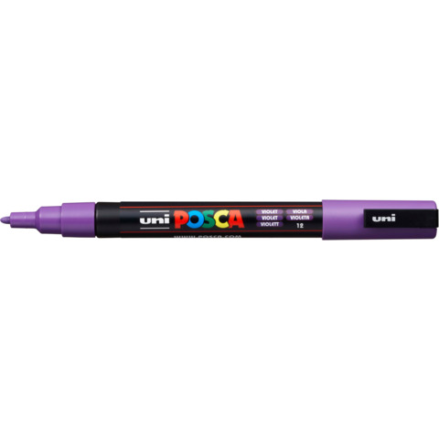 Marcatore a tempera POSCA Uni-Ball punta tonda 0,9-1,3 mm viola M PC3M VI