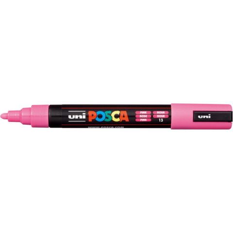 Marcatore a tempera POSCA Uni-Ball punta tonda 1,8-2,5 mm rosa M PC5M RA