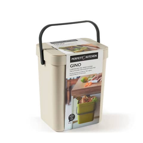 Pattumiera per rifiuti organici Perfetto capienza 5 L ”GINO” ghiaccio 29102