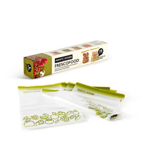 Sacchetti richiudibili per alimenti Perfetto ”Frescofood” – conf. 10 pz L – 25,5×33 cm – 29163