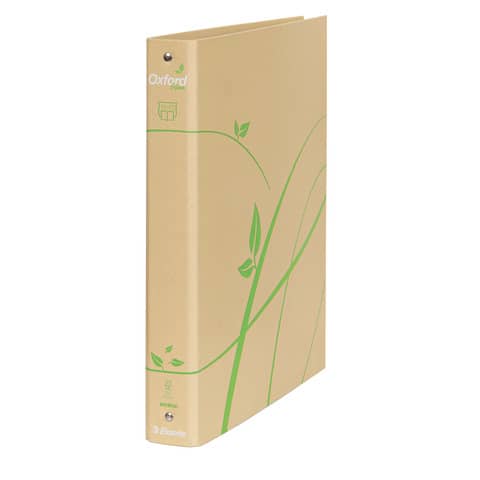 Raccoglitore ad anelli Esselte Oxford Green D30 f.to 22×30 cm 100% carta riciclata avana – 397850502
