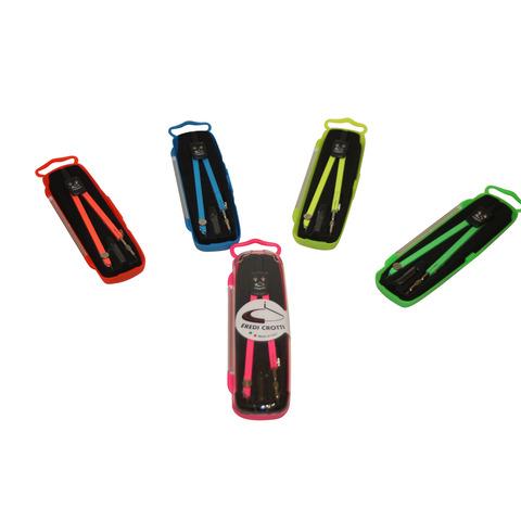 Compasso scolastico Eredi Crotti 2 accessori – conf. 5 colori assortiti fluo – 223F