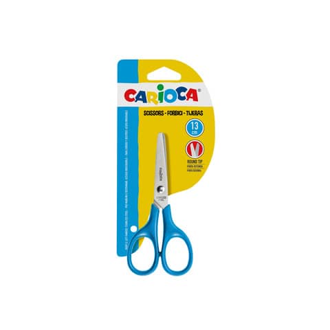 Forbice simmetrica in acciaio punta arrotondata Carioca 13 cm – azzurro – 42634