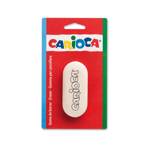Gomma per cancellare bianca arrotondata Carioca in blister – 40142
