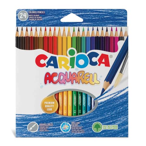 Matite colorate Carioca Acquarell conf. da 24 colori assortiti – 42858