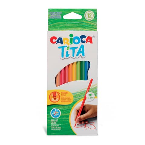 Matite colorate Carioca Tita Ø 3 mm – conf. da 12 colori assortiti – 42793