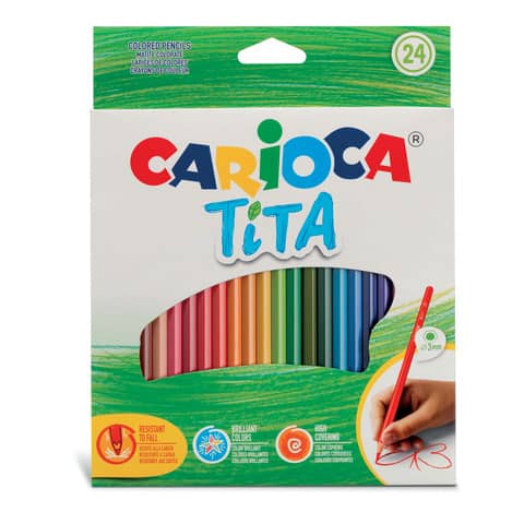 Matite colorate Carioca Tita Ø 3 mm – conf. da 24 colori assortiti – 42794