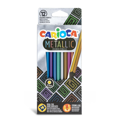 Matite colorate Carioca metallic colori assortiti – conf. 12 pezzi – 43164
