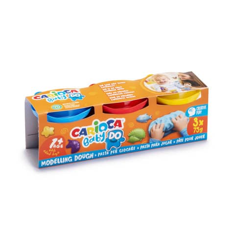 Pasta modellabile colorata Carioca Baby Do 75 g – conf. da 3 pezzi – colori assortiti – 43179
