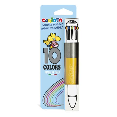 Penna vintage da 10 colori Carioca in blister – multifunzione – Ø punta 1 mm – 41501
