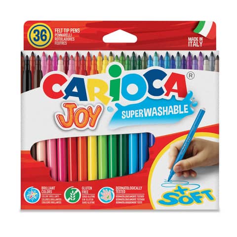 Pennarelli superlavabili Carioca Joy Ø 2,8 mm conf. da 36 colori assortiti – 40616