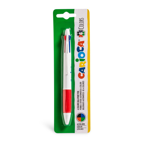 Penna a sfera 4 colori Carioca Ø punta 1 mm – blister – 40145