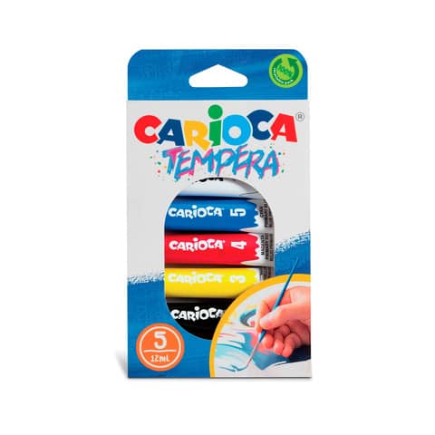 Tempera in tubetti Carioca 12 ml – conf. da 5 colori assortiti 40013