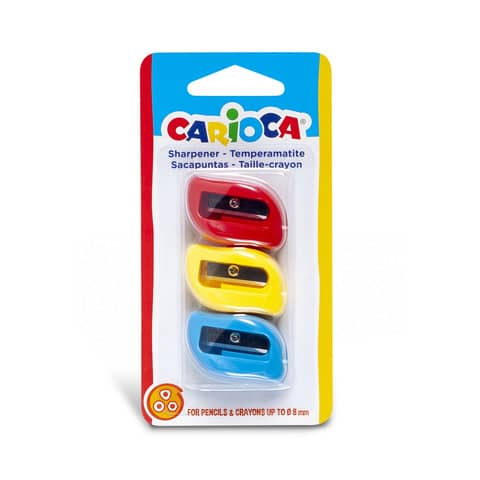 Temperamatite a 1 foro Carioca – blister 3 pezzi colori assortiti – 42095