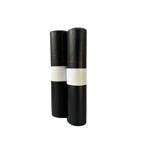 Sacchi immondizia per rifiuti inorganici Erisack 100 L 72×110 cm – 15 µm nero – rotolo da 20 pezzi – SP087