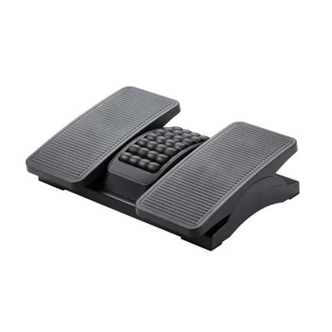 Poggiapiedi in plastica regolabile in altezza nero Q-Connect 43×32 cm KF16946