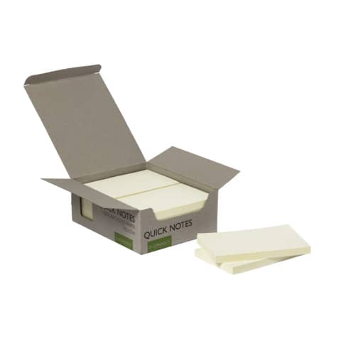Foglietti riposizionabili riciclati Q-Connect gialli conf. 12 blocchetti da 100 fogli 127×76 mm – giallo – KF17322