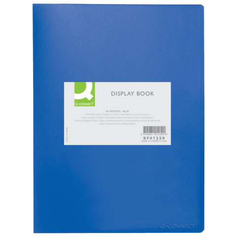 Portalistini in polipropilene con 40 tasche Q-Connect formato A4 – blu opaco – KF01259