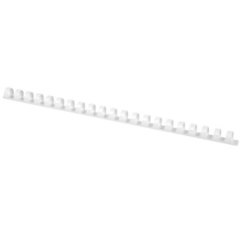 Dorsi a spirale in PVC per rilegatura Q-Connect A4 – 21 anelli 14 mm – fino a 105 ff bianco – conf. 100 pz – KF24052