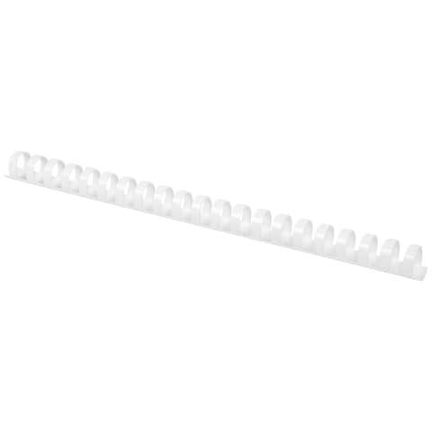 Dorsi a spirale in PVC per rilegatura Q-Connect A4 – 21 anelli 18 mm – fino a 150 ff bianco – conf. 50 pz – KF32115