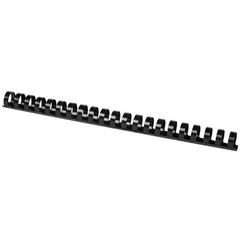 Dorsi a spirale in PVC per rilegatura Q-Connect A4 – 21 anelli 18 mm – fino a 150 ff nero – conf. 50 pz – KF32114