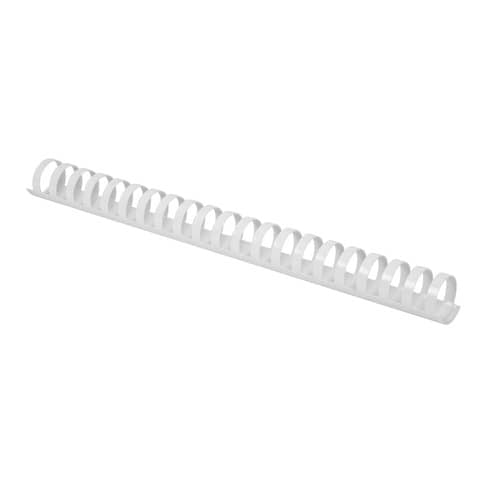 Dorsi a spirale in PVC per rilegatura Q-Connect A4 – 21 anelli 22 mm – fino a 175 ff bianco – conf. 50 pz – KF32117