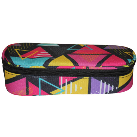 Astuccio ovalino small con cerniera Donau 21×5,5×10,5 cm – motivo geometrico colorato – 322131082