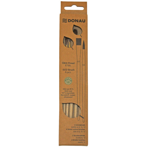 Pennelli scolastici Donau ÖKO punte e misure assortite – conf. 6 pz – 330399