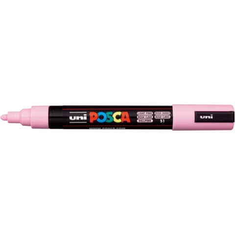 Marcatore a tempera POSCA Uni-Ball punta media 2,5 mm rosa chiaro M PC5M RAC