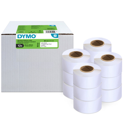 Rotoli da 130 etichette autoadesive Dymo LabelWriter per indirizzi 28×89 mm bianco – conf. 12 pz – 2093091