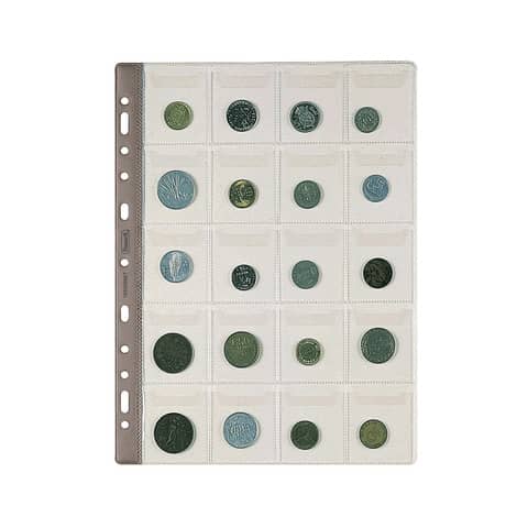 Buste porta monete a foratura universale Favorit Top – 20 tasche f.to 5×5,5 cm – conf. 5 pezzi – 400184164