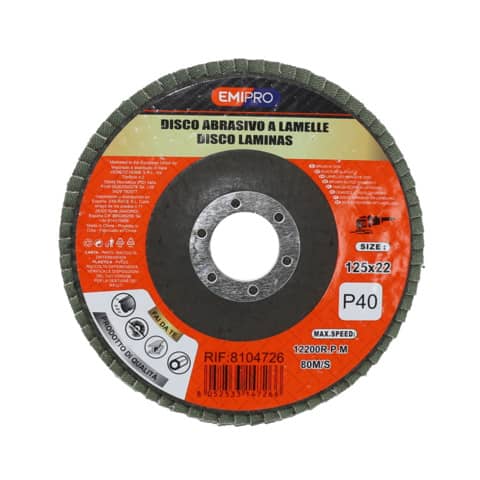 Disco abrasivo a lamelle Emi 125×22 mm grana P40 8104726