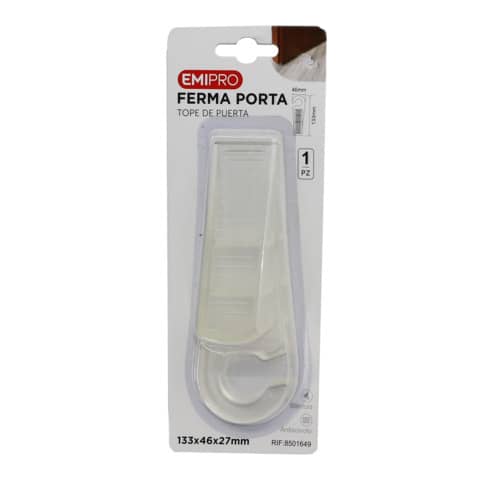 Fermaporta in silicone con gancio Emi -133x46xH.27 mm – trasparente – 8501649