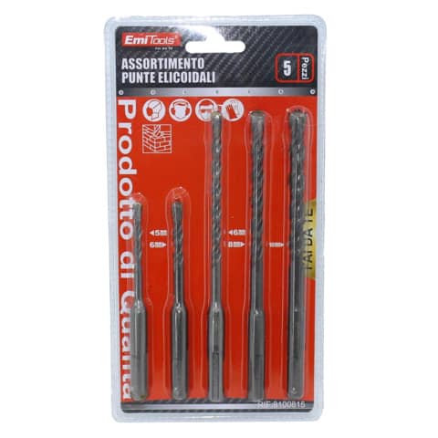 Kit punte da muro ad innesto Emi per tassellatore – attacco SDS – conf. da 5 pezzi – 8100813