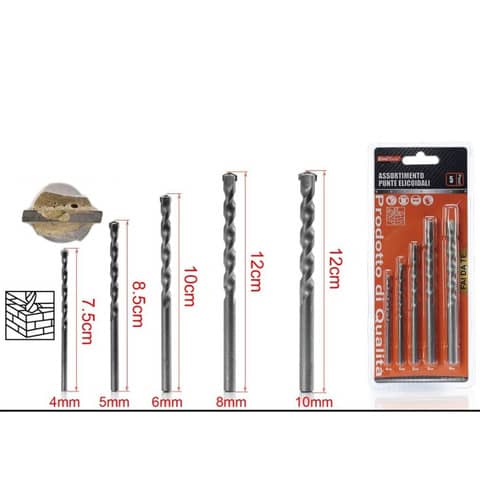 Kit punte Emi trapano per muro – conf. da 5 pezzi – 8100817