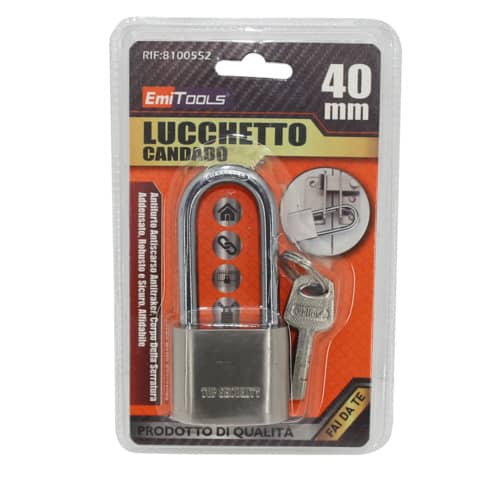 Lucchetto in acciaio Emi anello lungo 40×85 mm – 8100552
